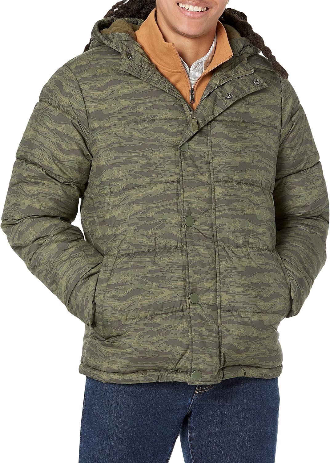 Men's Heavyweight Hooded Puffer Coat for Cold Weather Comfort