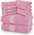 Utopia Towels 8 Piece Pink Towel Set - 100% Ring-Spun Cotton