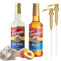 Coffee and Tea Syrup Variety Pack - Coconut and Peach with 2 Pumps