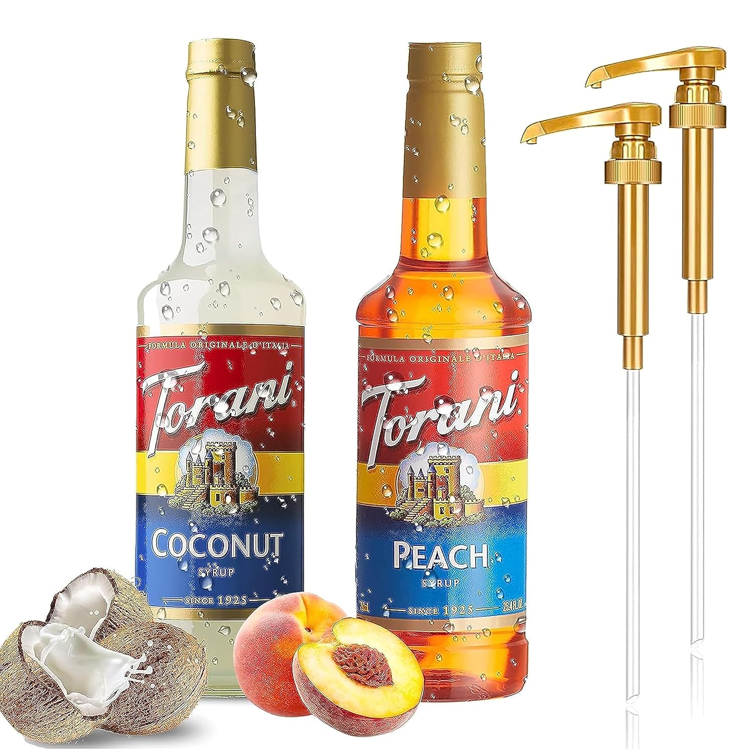 Coffee and Tea Syrup Variety Pack with Coconut and Peach Flavors