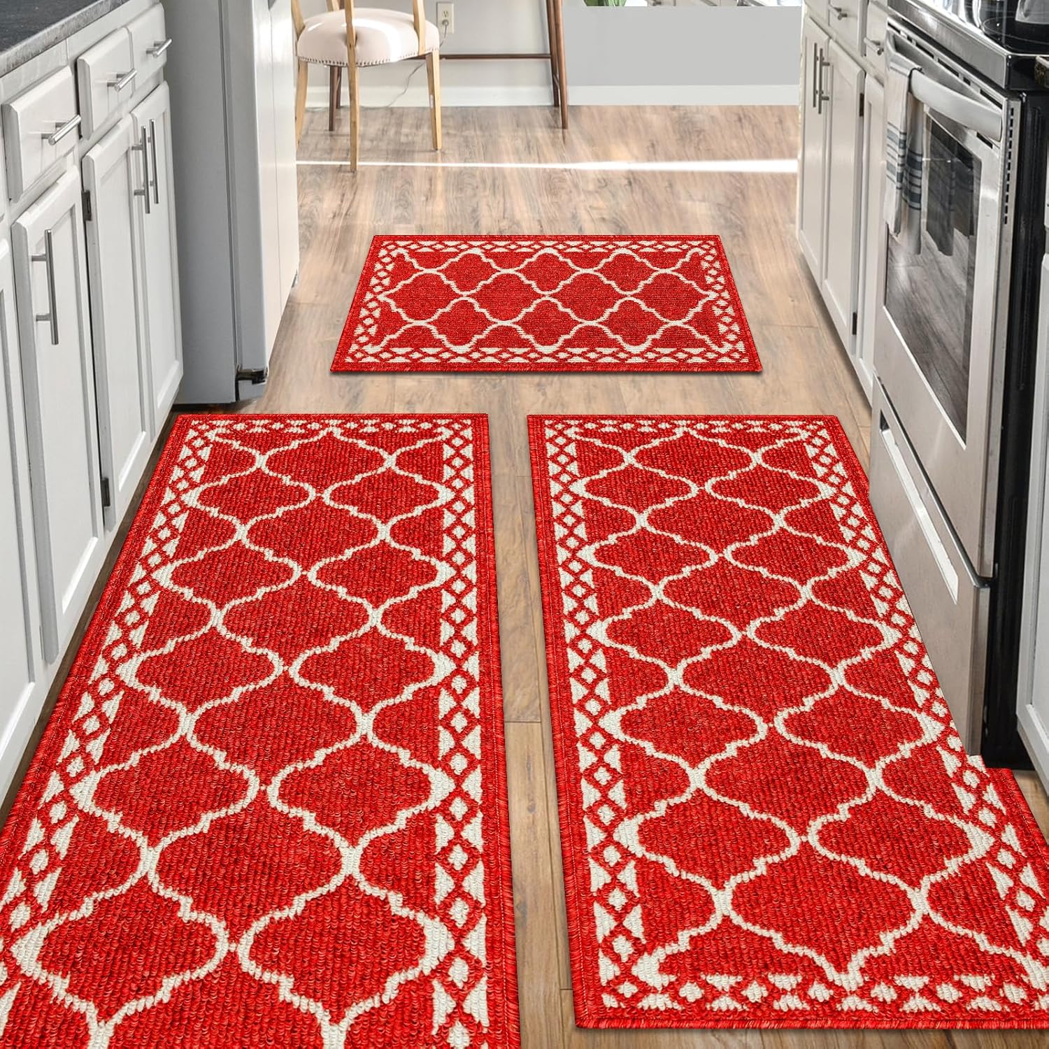 Comfort Kitchen Mats for Floor Set, Non-Skid & Washable