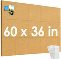 Large Cork Board for Wall 60 in x 36 in - Modular 12 in Tiles