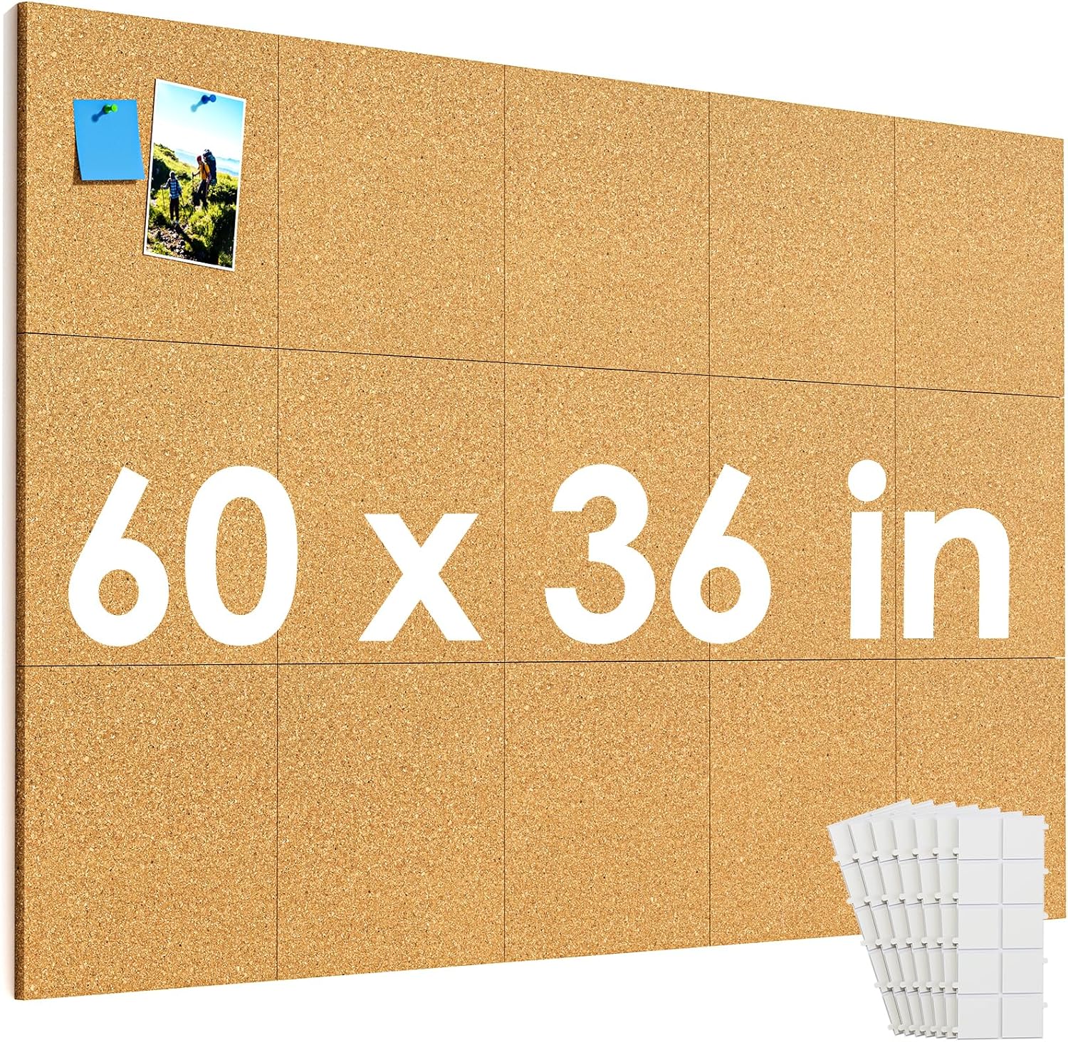 MaxGear Large Cork Board Tiles 60in x 36in for Home Office Use