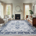 8x10 Area Rug Low-Profile Washable Rug - Non-Slip, Durable Edge
