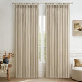 Natural Linen Double Layer Blackout Pinch Pleated Curtains 78in - Room