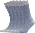 Mens Bamboo Rayon Dress Socks 5-Pack Assorted Light Grey - Crew