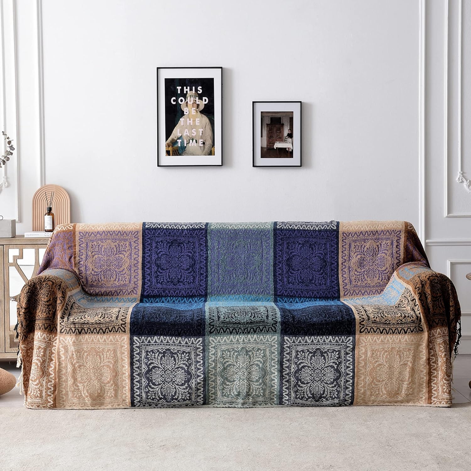 Boho Throw Blanket for Couch, Bed, and Chair - Large 86x102in