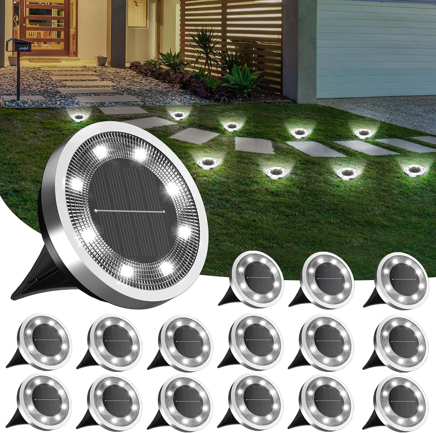 INCX Solar Ground Lights for Outdoor Waterproof Illumination