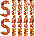 Berry Garland 6 Pack 35.4 ft Fall Mantle Garland - Lifelike Autumn