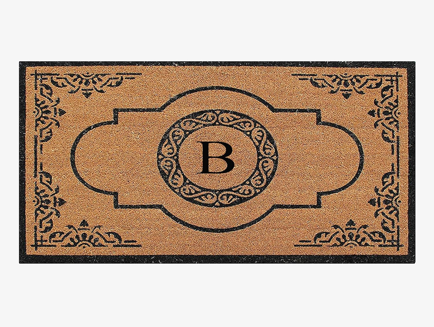 Natural Coir Monogrammed Door Mat for Front Door Entry