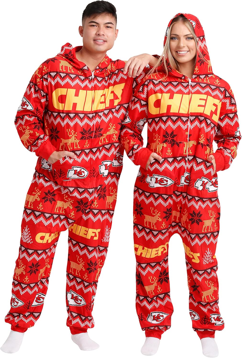 FOCO NFL Team Logo Pajamas One Piece Onsie for Ultimate Comfort