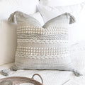 Gray Decorative Throw Pillow Cover 20x20 - Boho Accent for Couch