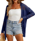 Women Crochet Summer Cardigan - Lightweight Oversized Open Front