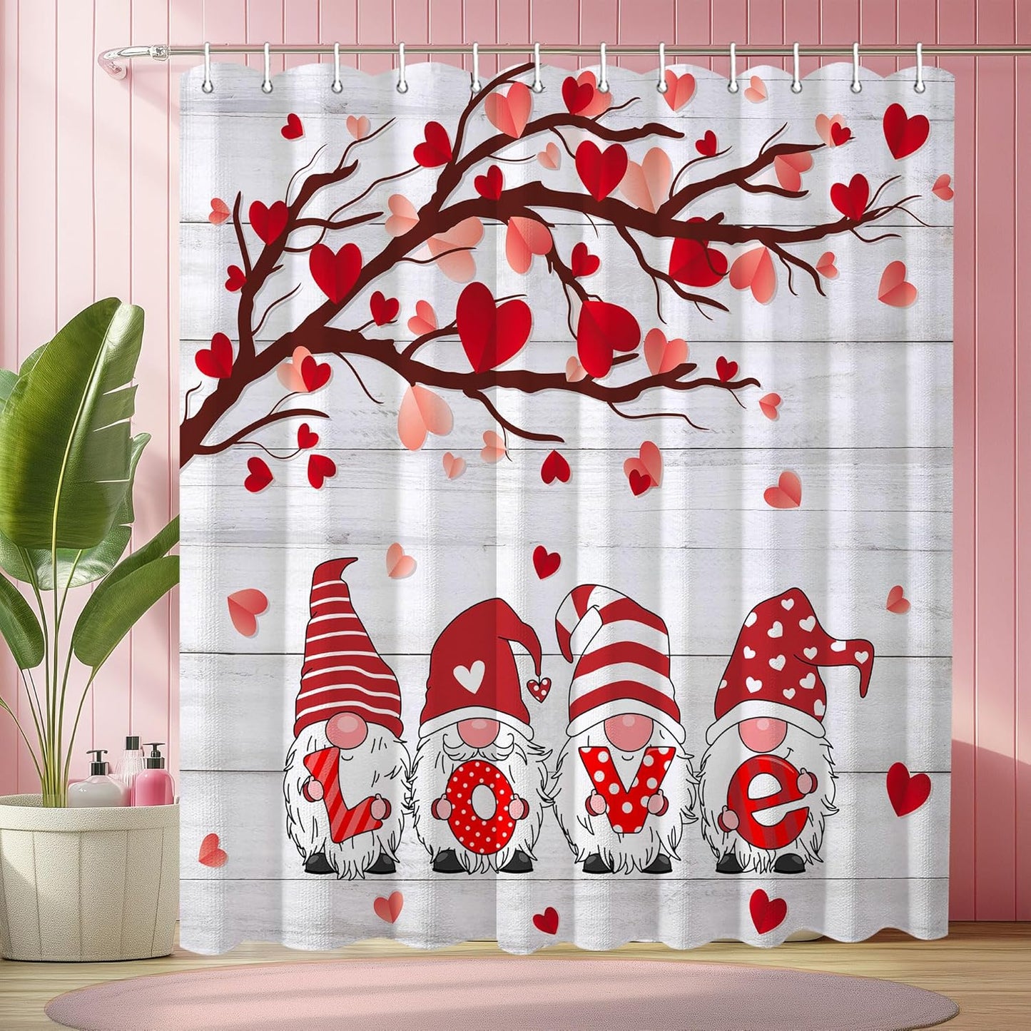 Romantic Heart Valentines Shower Curtain 70X70 - Multi5