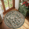 jinchan Floral Round Rug 4ft Area Rug - Washable Vintage Circle Rug