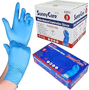 SunnyCare Blue Nitrile Medical Exam Gloves for Safe Use