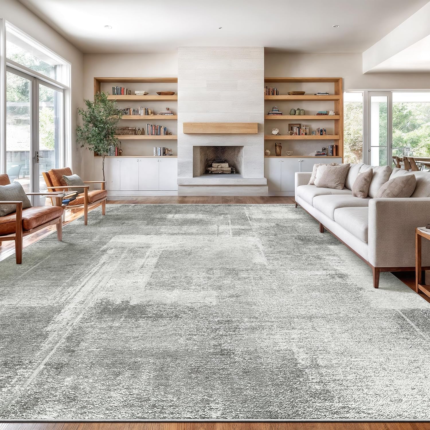 10x14 Area Rugs for Living Room by zesthome - Modern Abstract Design