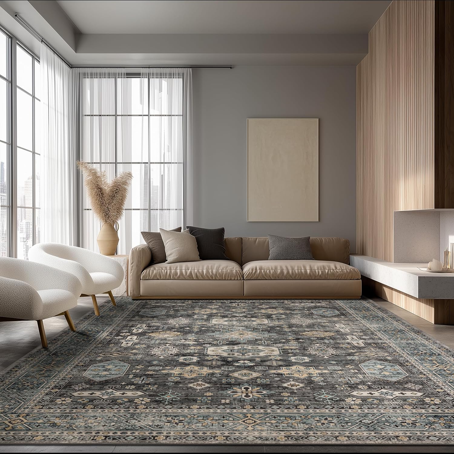 Ultra Soft Non Slip Area Rug for Living Room and Bedroom