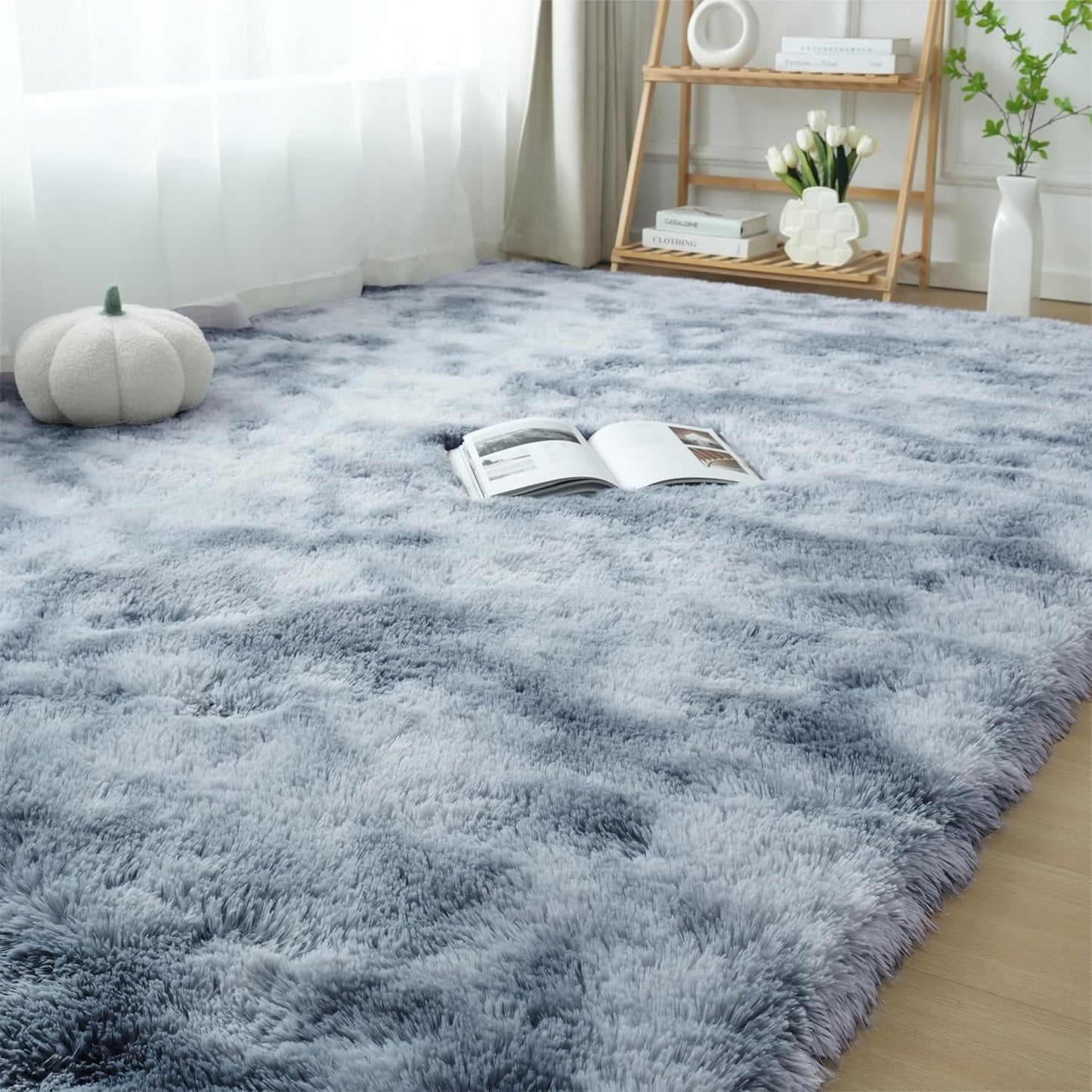 Fluffy Area Rug Living Room: Grey Shag Rug 6x9 Plush Carpet