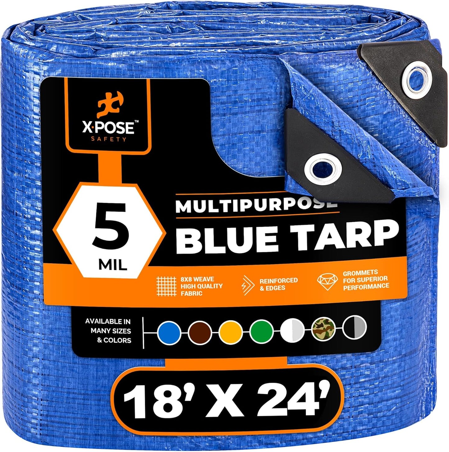 Better Blue Poly Tarp 18ft x 24ft by Xpose Safety - Durable Cover