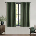 45 Inch Kitchen Curtains Sets for Windows - Olive Green Blackout