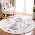SAFAVIEH Carousel Kids 4 ft Round Ivory/Pink Rug - Soft, Low-Shed