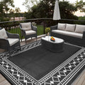Waterproof Outdoor Rug 9x12 Ft - Reversible Modern Patio Mat
