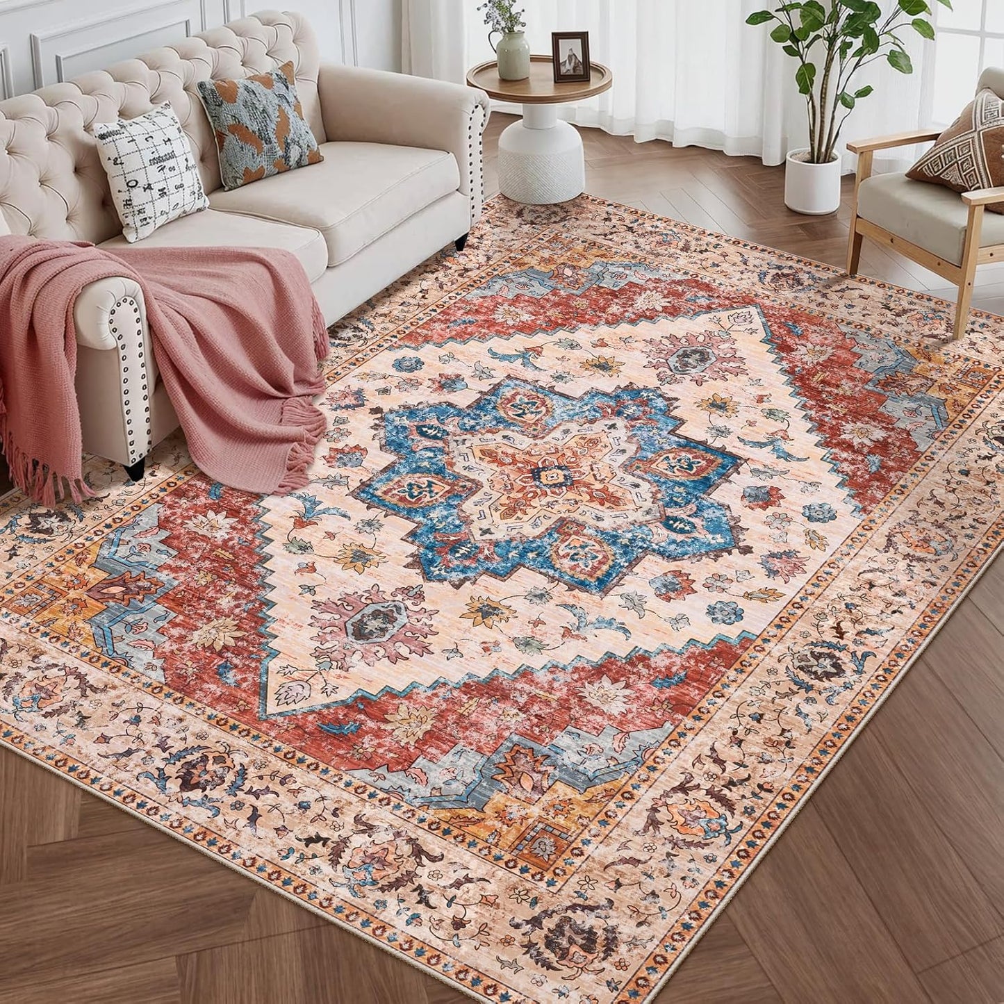 Ciicool 4x6 Washable Area Rug for Living Room and Bedroom
