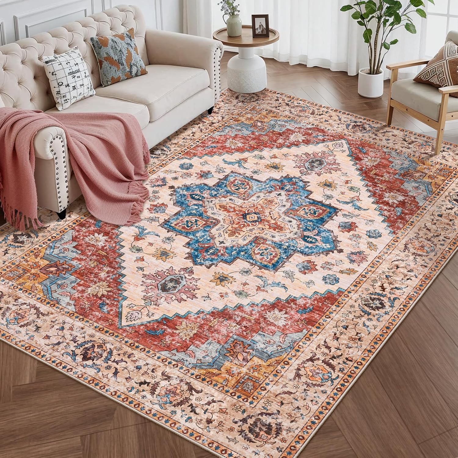 Ciicool 4x6 Washable Area Rug for Living Room and Bedroom