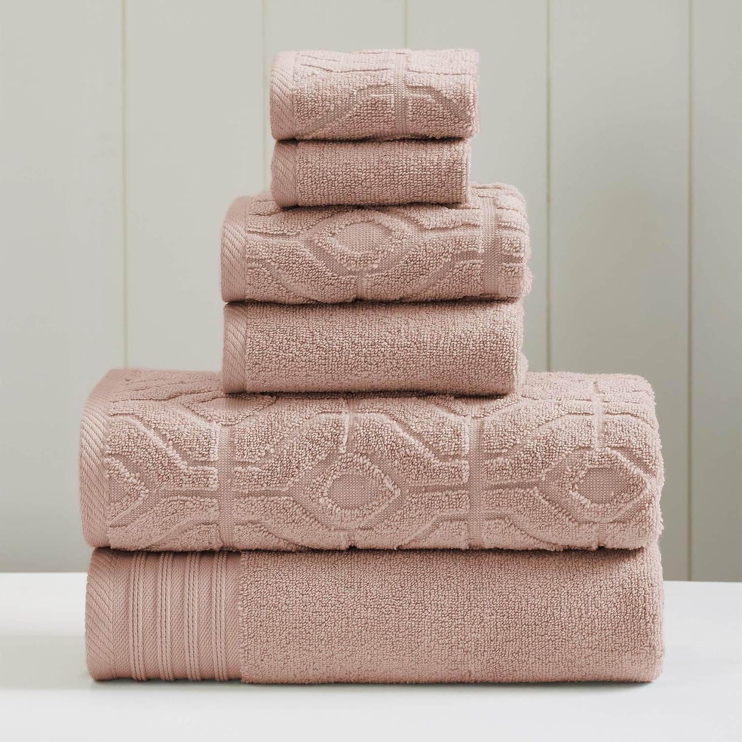 Modern Threads 6 Piece Towel Set in Dusty Rose for Luxurious Comfort