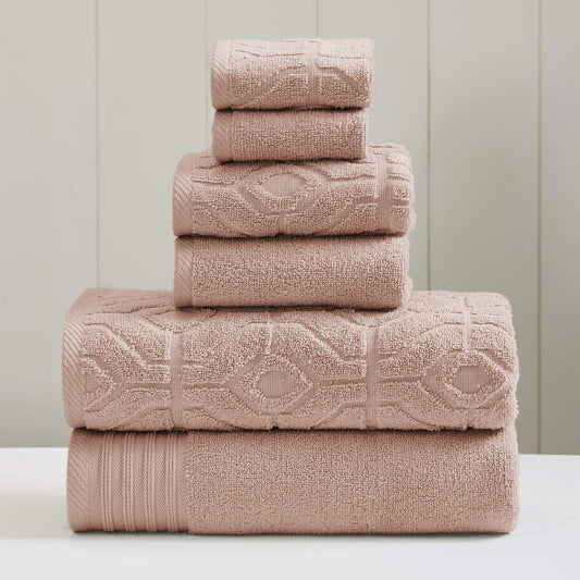 Modern Threads 6 Piece Towel Set in Dusty Rose for Luxurious Comfort