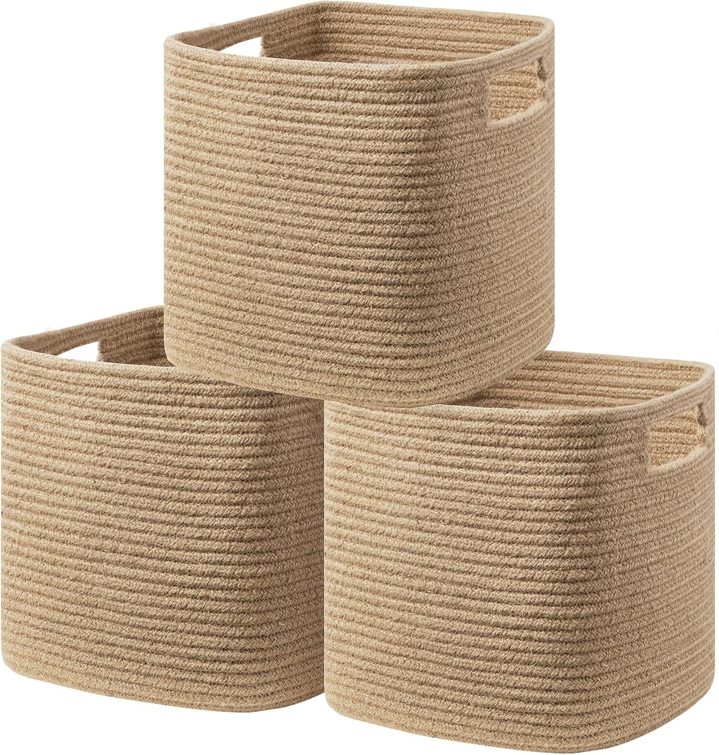 Set of 3 Cotton Rope Baskets for Stylish Home Organization