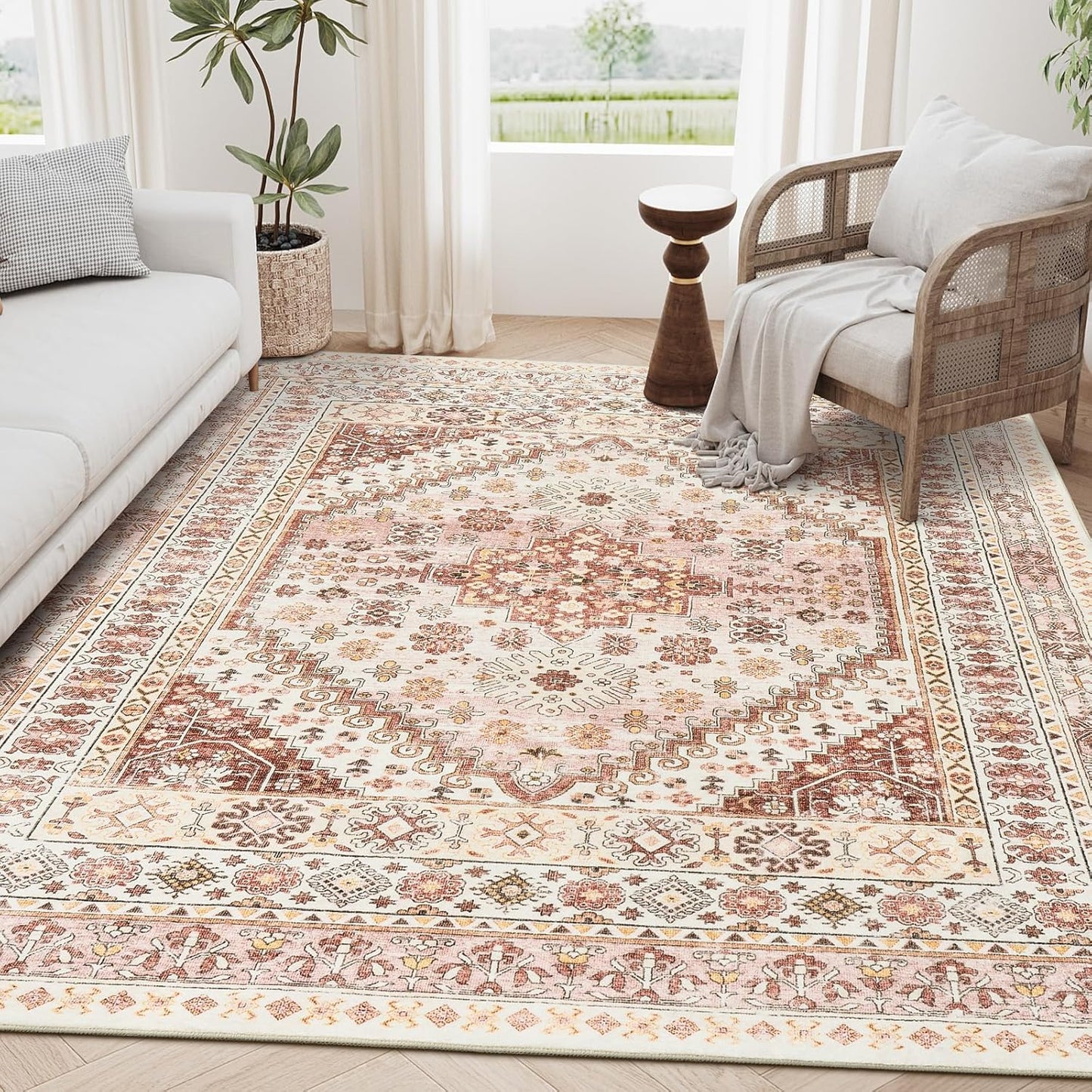 Zesthome 5x7 Area Rugs - Ultra-Thin Washable Vintage Decor