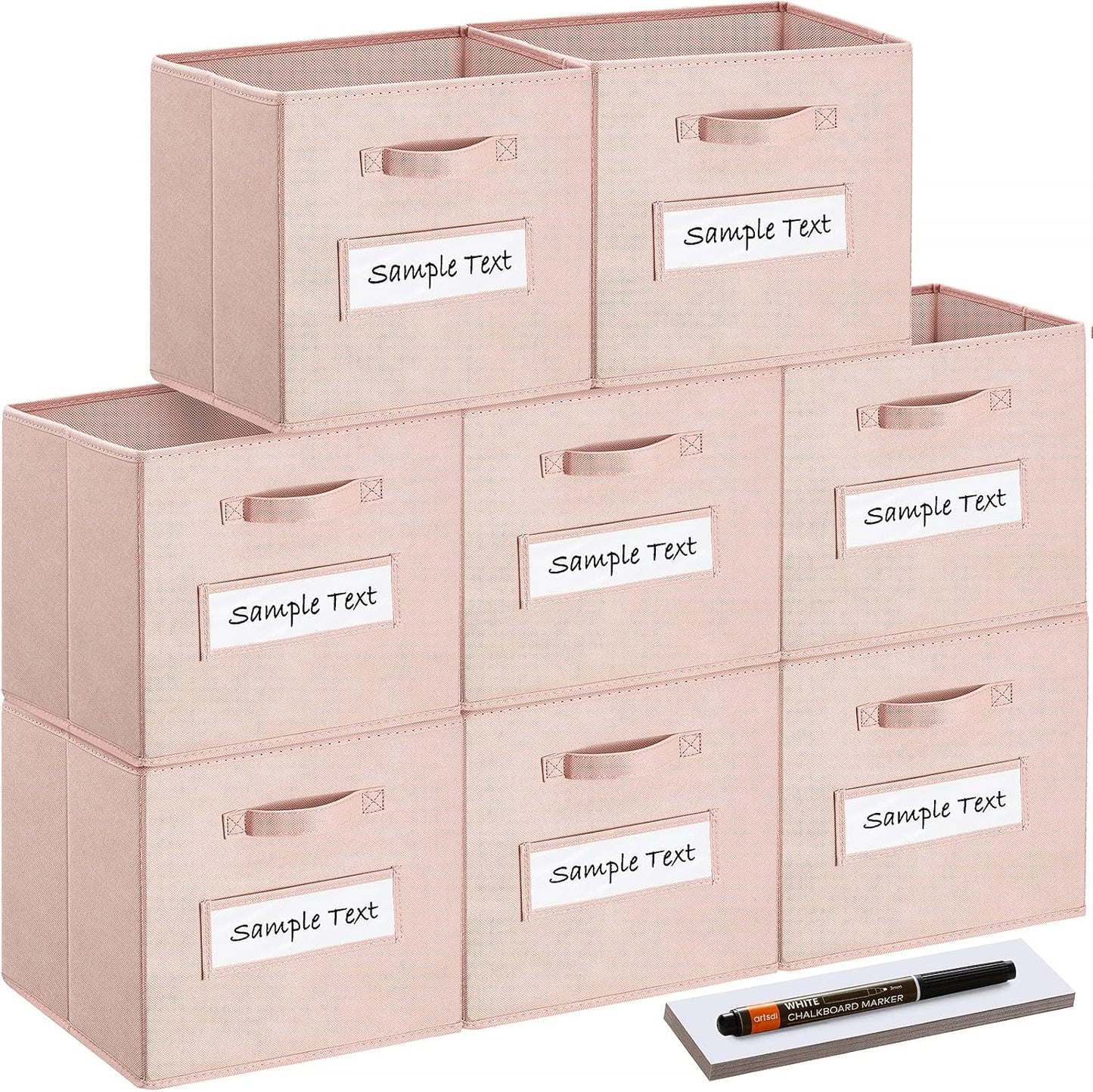 Sturdy 13 Inch Cube Storage Bins Set of 8 for Organizing