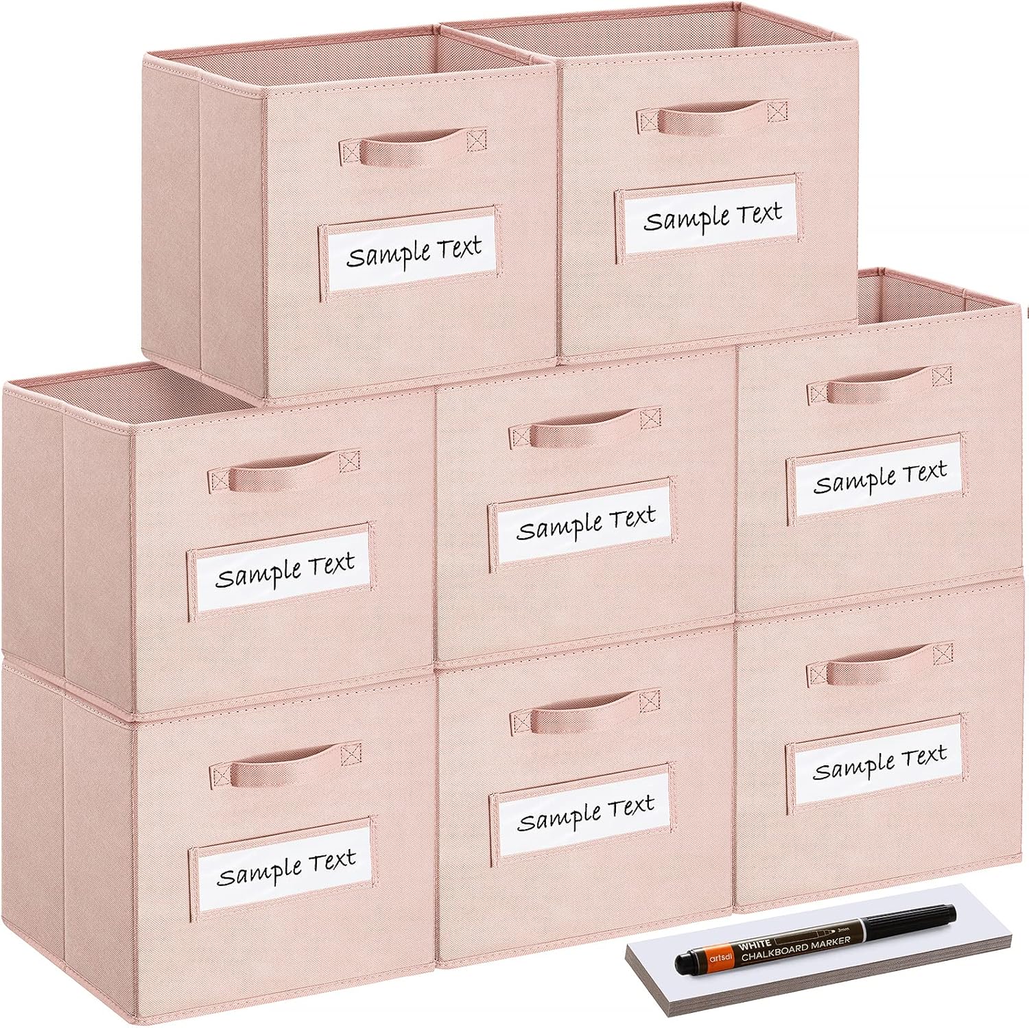 Sturdy 13 Inch Cube Storage Bins Set of 8 for Organizing