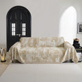 Sectional Couch Cover Khaki Geometric Abstract - Durable Chenille