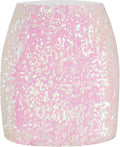 Sequin Skirt Sparkle Stretchy Bodycon Mini Skirt - Night Out Ready 4-6