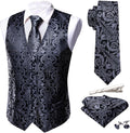 Men's Paisley Jacquard Waistcoat 5PCS Set - Formal & Wedding Vest