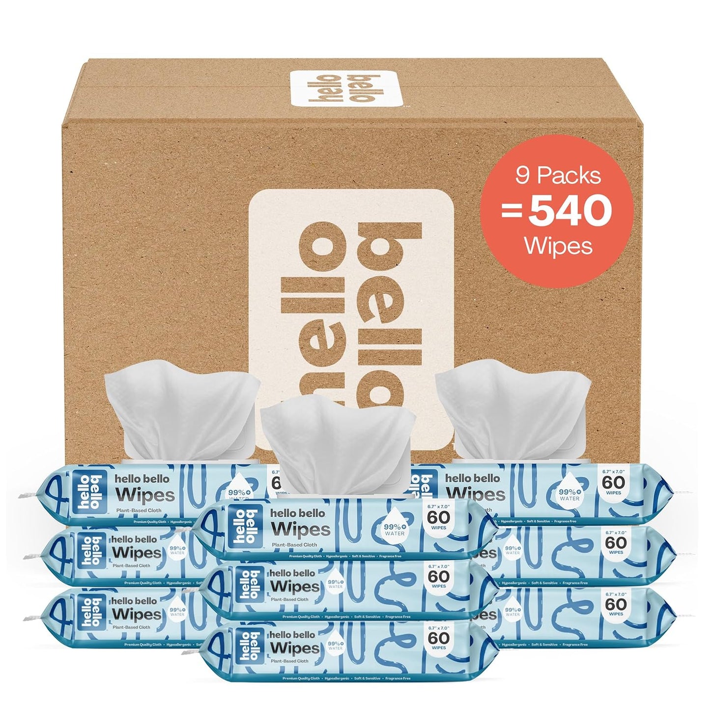 Hello Bello Baby Wipes - 99% Water & Aloe - Gentle Care