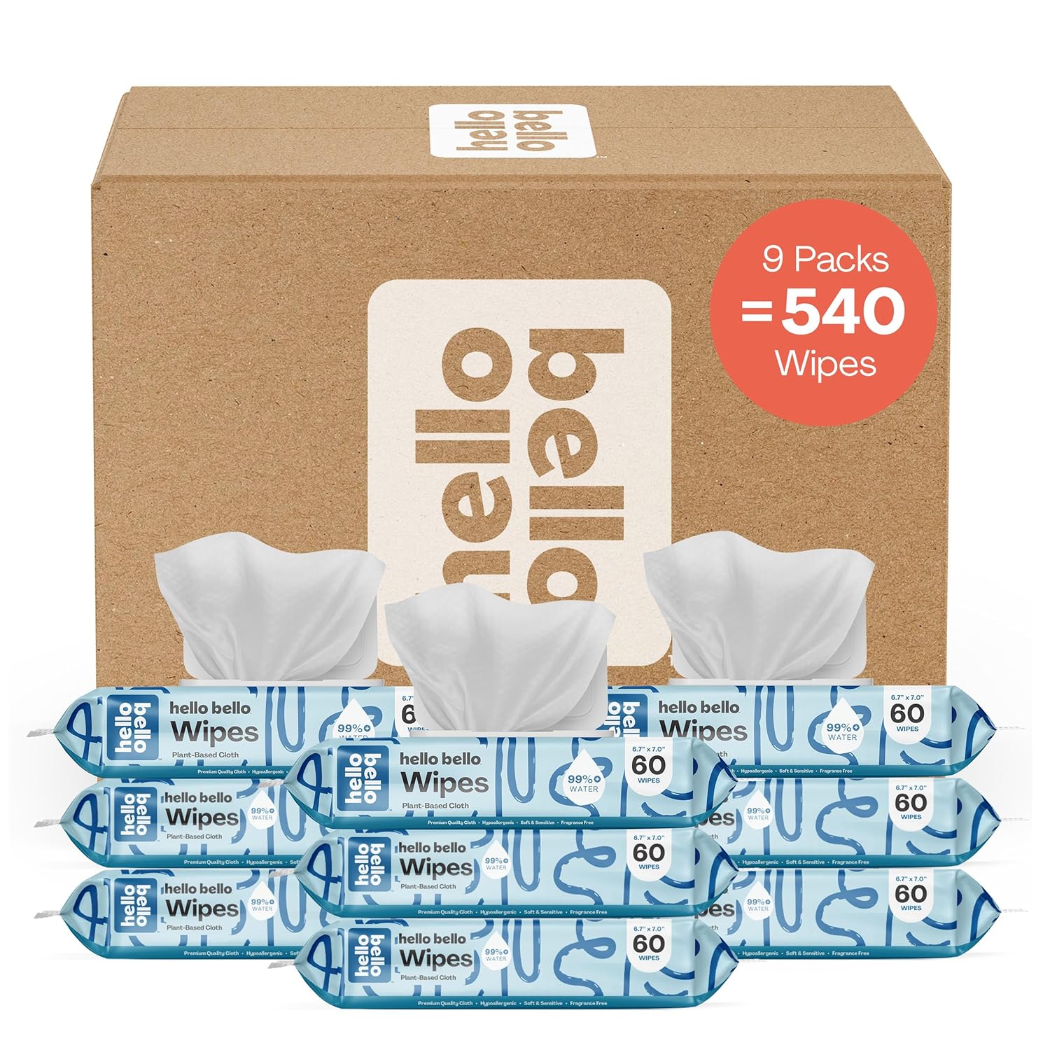 Hello Bello Baby Wipes - 99% Water & Aloe - Gentle Care