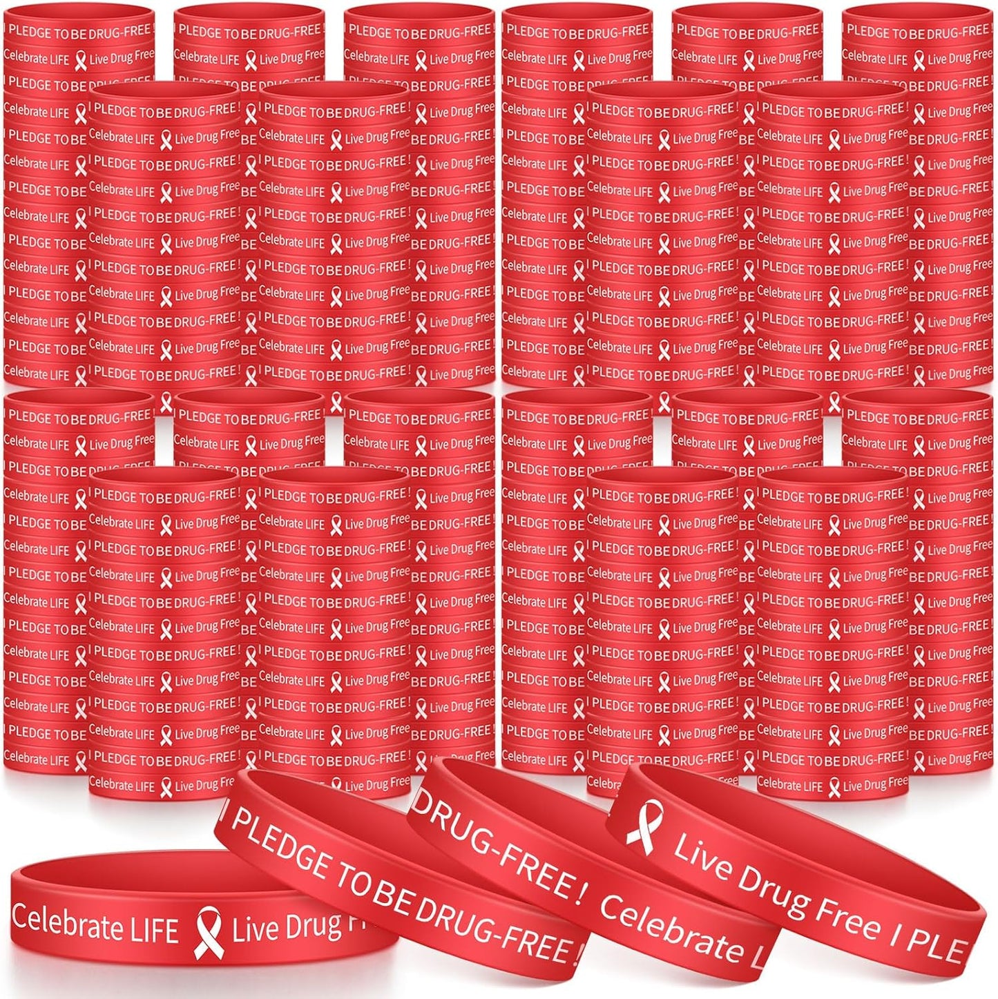 800 Pcs Live Drug Free Wristbands for Red Ribbon Week Events