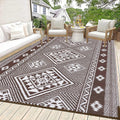 Outdoor Rug 6 x 9 ft Reversible Waterproof Patio Mat - Durable RV Mat