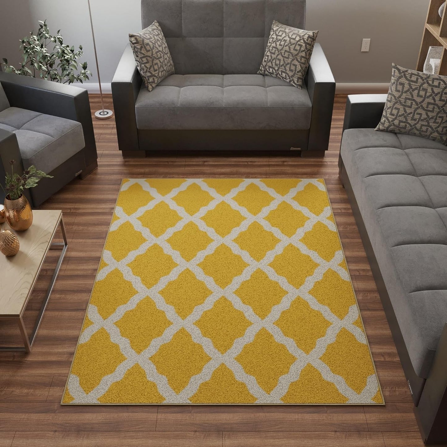 Ottomanson 5ft x 6ft 6in Trellis Area Rug for Living Room and More