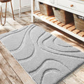DEXDE Bathroom Rugs Mat Grey Silver 24x36 - Soft Plush Non Slip Runner