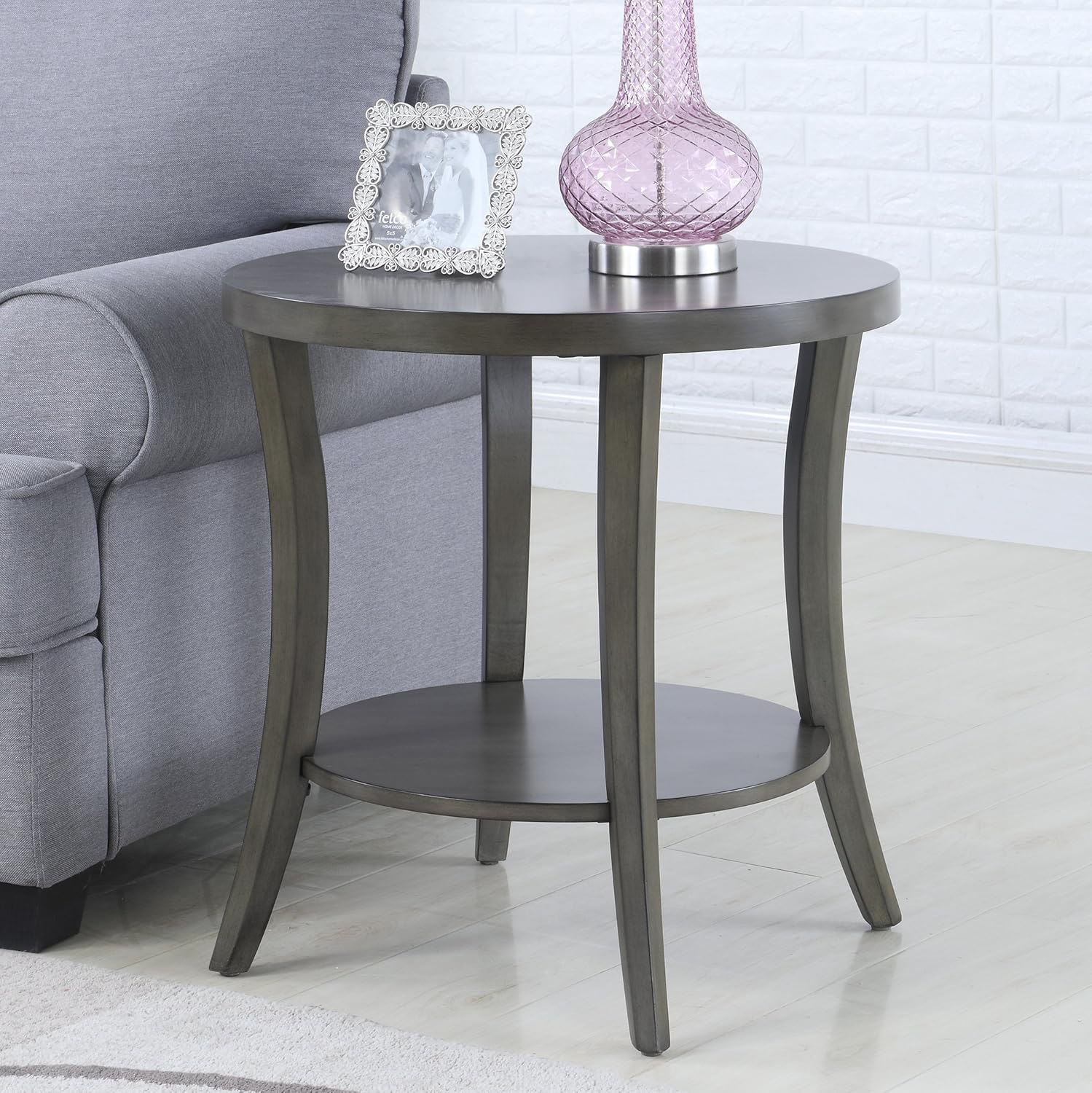 Roundhill Furniture Perth Contemporary Oval Shelf End Table Review