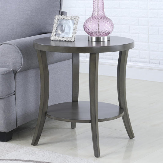 Roundhill Furniture Perth Contemporary Oval Shelf End Table Review