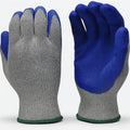 Rubber Latex Coated Work Gloves Blue Crinkle Pattern - Durable Grip