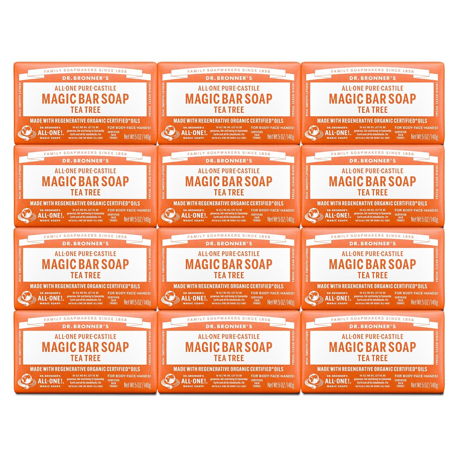 Dr. Bronner's Pure-Castile Magic Bar Soap - Tea Tree for All