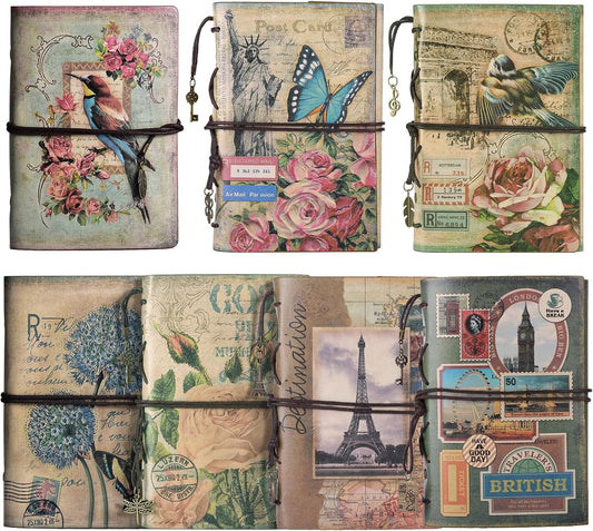 Leather Journal Set of 7 Vintage Notebooks for Writing Gifts