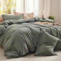 Bedsure Comforter Set King Size - Grayish Olive Green, All-Season